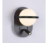 Aplique de Pared Moderno con Forma de Globo G9, luz LED de Lectura de 3 W, lámpara de Pared Ajustable para mesita de Noche, luz Blanca cálida de 3000 K, Interruptor de Encendido/Apagado para Dorm