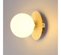 Aplique de pared moderno con vetas de madera de nogal, creatividad para interiores, bar, sala de estar, apliques de pared nórdicos G9, lámpara de pared tipo globo, elegante decoración, apliques de par