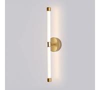 Aplique de pared moderno de 12 W con LED, lámpara de pared de tubo largo, apliques de pared de aluminio con espejo frontal, apliques de pared para interiores, estudio, dormitorio, luz montada en la p