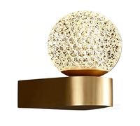 Aplique de pared moderno de 6" con base de cobre y pantalla acrílica, lámpara de pared para tocador, escalera, color negro y dorado, luminaria decorativa para dormitorio y sala de estar (dorado).
