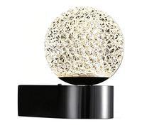 Aplique de pared moderno de 6" con base de cobre y pantalla acrílica, lámpara de pared para tocador, escalera, color negro y dorado, luminaria decorativa para dormitorio y sala de estar (negro).