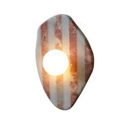 Aplique de pared moderno de mármol con globo de cristal de diseño a rayas, lámpara de pared LED de 3 temperaturas de color para sala de estar, pasillo, espejo de tocador, decoración de pared artística