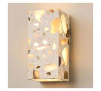 Aplique De Pared Moderno De Terrazo, Accesorio De Pared De Piedra Natural Hecho A Mano, Apliques De Pared LED, Luz Cálida, Lámpara De Tocador For Sala De Estar, Dormitorio, Pasillo(Rectangular)