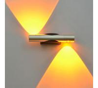 Aplique de Pared Moderno Giratorio de 2 Luces, lámpara de Pared LED de 6 W, Tubo Largo Plateado, lámpara de Pared Ajustable de Aluminio Industrial Vintage para Bar, Pasillo, Porche, Pasillo.