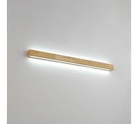 Aplique de Pared Moderno Led Lineal de Madera, Lámpara de Pared Rectangular Larga para Baño, Luz para Tocador, Pantalla de Pvc, Madera de Caucho, Escalera, Pasillo, Lámpara de Pared para Mesita de Noc