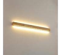 Aplique de Pared Moderno Led Lineal de Madera, Lámpara de Pared Rectangular Larga para Baño, Luz para Tocador, Pantalla de Pvc, Madera de Caucho, Escalera, Pasillo, Lámpara de Pared para Mesita de Noc