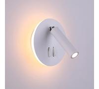 Aplique de Pared Moderno para Lectura Junto a la Cama con Foco de 3 W, Foco Giratorio de 330°, Plegable 90°, con cableado, minilámpara de Pared LED de Metal de 8 W para Dormitorio y Pasillo,