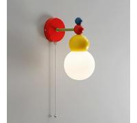 Aplique de Pared Moderno Y Colorido, Lámpara de Pared para Interiores, Aplique Geométrico Estilo Bauhaus, Globo de Vidrio Esmerilado con Interruptor de Cadena, Base G9, Decoración Artística Original,
