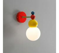 Aplique de Pared Moderno Y Colorido, Lámpara de Pared para Interiores, Aplique Geométrico Estilo Bauhaus, Globo de Vidrio Esmerilado con Interruptor de Cadena, Base G9, Decoración Artística Original,