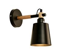 Aplique de Pared Moderno y Sencillo, lámpara de Pared E27 de Madera, lámpara de cabecera nórdica para Dormitorio, Sala de Estar, Sala de Lectura, Apliques de Pared de Metal creativos.