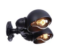 Aplique de Pared Negro de Doble Cabeza, Casquillo de lámpara Vintage E27, iluminación Decorativa, lámpara de Pared rústica Retro Steampunk de Larga duración para Sala de Estar, Cocina y Bar