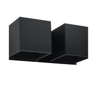 Aplique de pared negro Quad 2 dos luces