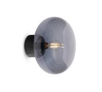 Aplique de pared New Works Karl-Johan, negro/ópal, Ø 23 cm