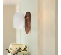 Aplique de pared nórdico retro moderno de madera, lámpara de pared creativa para decoración del hogar, lámpara de pared de nogal con cableado fijo para dormitorio, mesita de noche, sala de estar, come