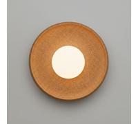 Aplique de Pared Orgánico Moderno Hecho a Mano de Cerámica Y Madera, Lámpara de Pared Retexturizada, Globo de Vidrio G9, Iluminación Ambiental Cableada para Dormitorio, Sala de Estar, Pasillo, Comedor