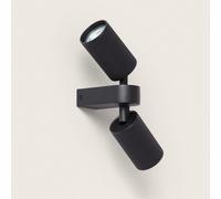 LEDKIA LIGHTING Aplique de Pared Orientable Aluminio Breixo 2 Focos Negro GU10
