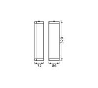 Aplique de pared OSRAM BATHROOM negro, longitud 32 cm, metal/vidrio, IP44