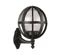 Aplique de pared oval en ángulo para exterior, abs , negro, 28x23x34, casquillo E 27 Max 60 W