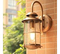 Aplique de Pared para Exterior de una luz, lámpara de Pared Negra con Cristal de semilla, Resistente al Agua, para Garaje y Puerta de Entrada.
