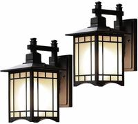 Aplique de Pared para Exterior, Farol Cuadrado de Metal Resistente al Agua, lámpara Vintage de Aluminio con Pantalla de Cristal para jardín, Granero, balcón y Entrada.