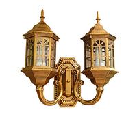 Aplique de Pared para Exteriores Lámpara de Pared Europea de Doble Cabezal Villa Balcón Luz de jardín Apliques de Linterna Retro Vintage Luz de Escalera de Pasillo Impermeable