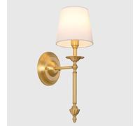 Aplique de Pared para Interiores IBalod, lámpara de Noche, lámpara de Pared Industrial Vintage Doble con Pantalla Textil Blanca, Luces de Pared para Dormitorio, Sala de Estar, Pasillo, estud
