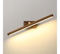 Aplique de Pared Pinturas Iluminación exhibición Luz, Luces tocador baño Ajustables sobre Espejo | Lineal Madera Lámpara giratoria 180° Color 90cm | 35.4(Walnut Color,60cm | 11.8)