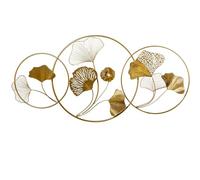 Aplique de Pared Rectangular de Metal con Hojas en Dorado 6x119x59 cm