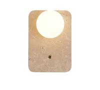 Aplique de Pared Rectangular de travertino con Globo, lámpara de Pared Moderna, lámpara de Noche de Piedra Natural, iluminación Minimalista con Pantalla de Vidrio Esmerilado, para Sala de es