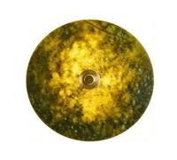 Aplique de pared redondo de alabastro y mármol verde, luminaria de pared con luces tricolores y base dorada, lámpara de pared de piedra para dormitorio, sala de estar o dormitorio (25 cm/9,8").