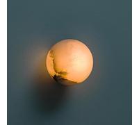 Aplique de pared redondo de mármol, lámpara de noche con forma de globo, moderna lámpara de pared LED de acrílico, iluminación minimalista nórdica y elegante para dormitorio, sala de estar, baño y pas
