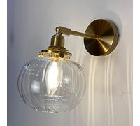 Aplique de pared Retro Industrial, lámpara de pared con pantalla de vidrio de globo, lámpara de pared con ángulo de brazo ajustable for dormitorio de cabecera, sala de estar, granja, transparente ( Co