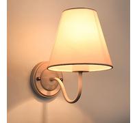 Aplique de Pared Vintage con Pantallas de Tela, Estilo rústico de Granja en Blanco y Negro, lámpara de Lectura nórdica para mesita de Noche, Aplique de Pared metálico E27 para Interiores, para do