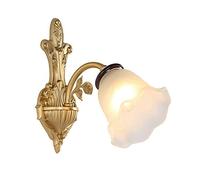 Aplique de Pared Vintage de latón con Pantalla de Vidrio, lámpara de Pared Retro con Forma de Flor, lámpara de Noche de Cobre E27, Apliques de Pared rústicos para Sala de Estar, do