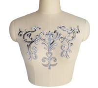 Aplique de plata bordado for vestido de tela, parche for coser o planchar for decoración de bodas, vestidos, ropa, manualidades DIY