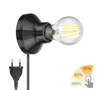 Aplique de porcelana Elektra interruptor redondo negro 90mm + E27 LED