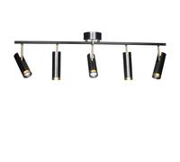 Aplique De Techo 4 Focos GU10 110 Cm Largo Metal En Negro Y Dorado