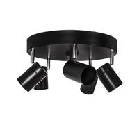 Aplique De Techo 5 Focos GU10 Ø 30 Cm Pequeño Negro Lámpara Spot