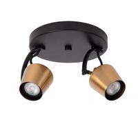 Aplique De Techo Ajustable De Metal Negro Y Dorado 2 Focos GU10 Para Oficina