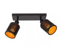 Aplique De Techo Bambú Negro Móvil 32 Cm E27 Foco Lámpara 2 Focos Moderna