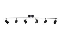 Aplique De Techo De Metal Negro 124 Cm Largo Grande 6 Focos GU10