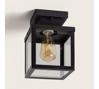LEDKIA LIGHTING Aplique de Techo Exterior Aluminio Theia Negro E27