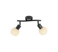 Aplique De Techo Pequeño 2 Lámparas LED E14 Metal Vidrio Negro Blanco