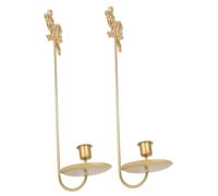 Aplique de Vela, Soporte, 2 Piezas Candelabro Pared Estilo Europeo Diseño Arco Soportes Hierro Forjado for Vivir Apliques Colgantes Vintage Decoración Moderna