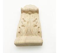Aplique decorativo de madera tallada para gabinete, muebles, puerta, pared, esquina, clásica, tallada (12 x 6 x 2 cm)