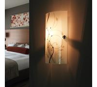 Aplique E27 Cristal Blanco Floral Patrón Blendarm Pasillo Salón Wandleuchte