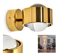 Aplique Effect Sapri - Lámpara de pared esférica - Punto de pared de metal y lentes de cristal - Lámpara de pared con grandes efectos luminosos en colores dorados - Casquillo G9 - sin bombilla(s)