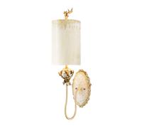 Aplique Elif En Hoja de Oro Crema B: 19cm Moderno Lámpara Salón Dormitorio