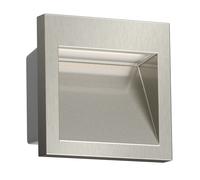 ledscom.de Aplique empotrable LED NOLA, downlight para exteriores, IP54, aluminio brillante, 90 x 90mm, blanco cálido