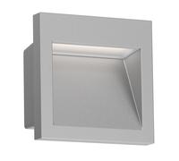 ledscom.de Aplique empotrable LED NOLA, downlight para exteriores, IP54, gris mate, 90 x 90mm, blanco cálido